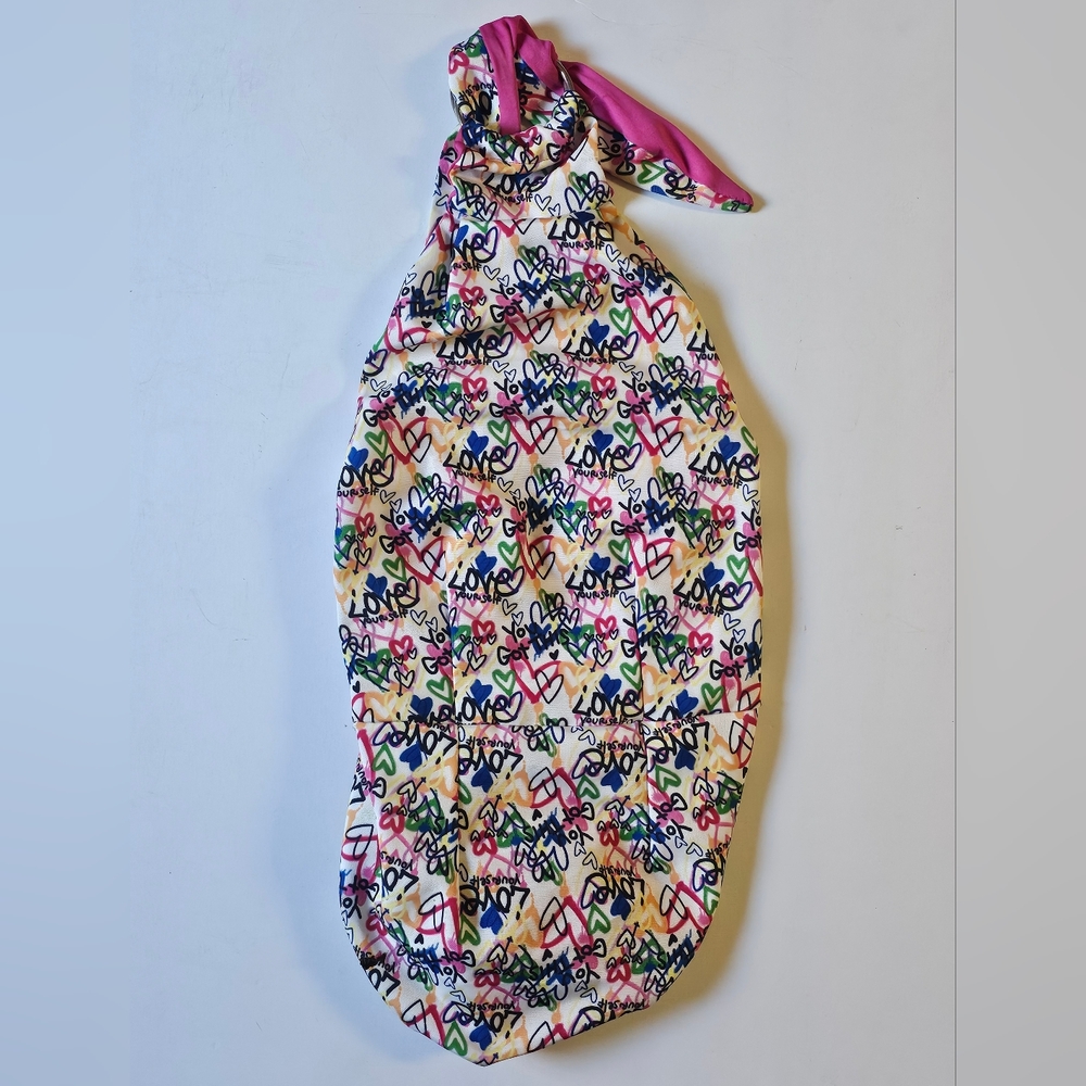 Dog Cat Small Pet Sling Carrier Bag Colorful Graffiti Print JUSTICE Up To 12 Lbs